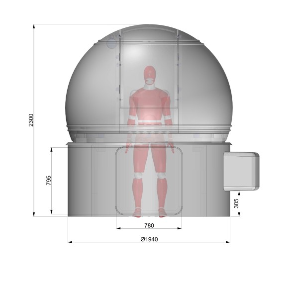 Cúpula ScopeDome automatizada de 2m sin cilindro