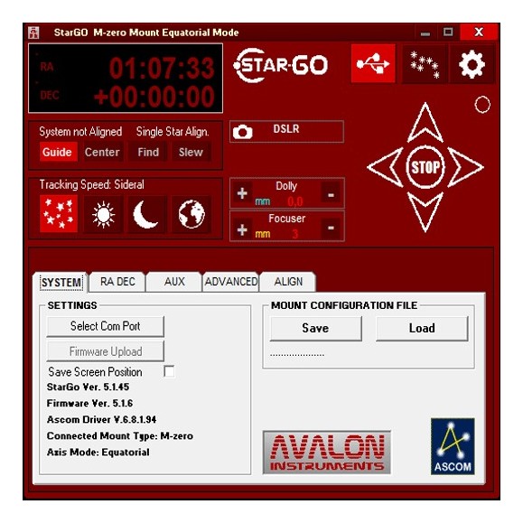 Sistema de control de telescopios Avalon StarGo GoTo Wifi