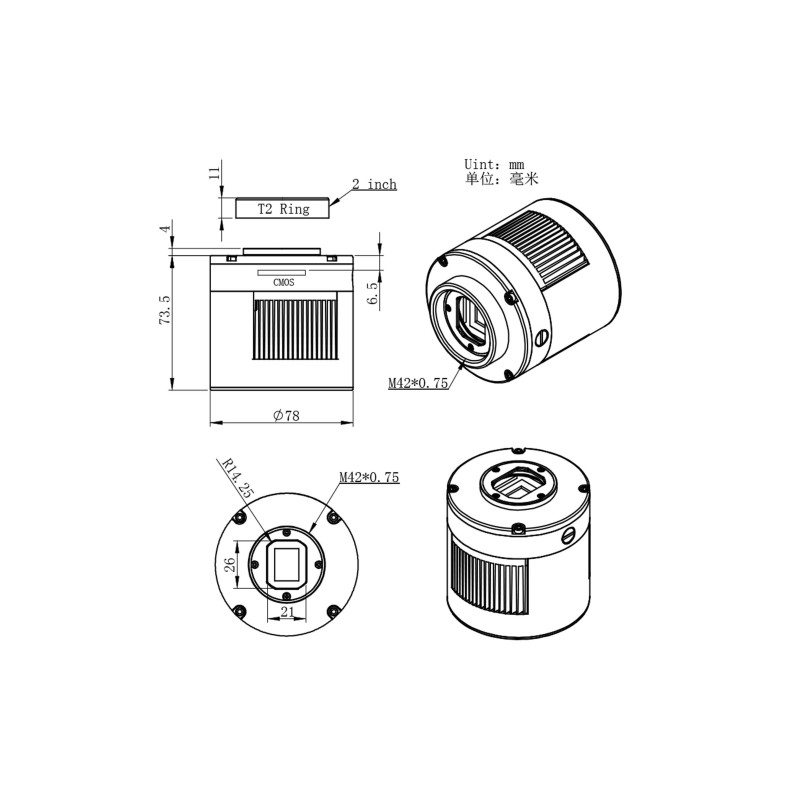 Cámara CCD ZWO ASI 294MC PRO Color... Cámara CCD ZWO ASI 294MC PRO Color...