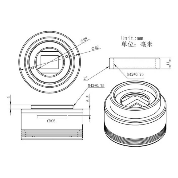 Cámara CMOS ZWO ASI 183MM Mono
