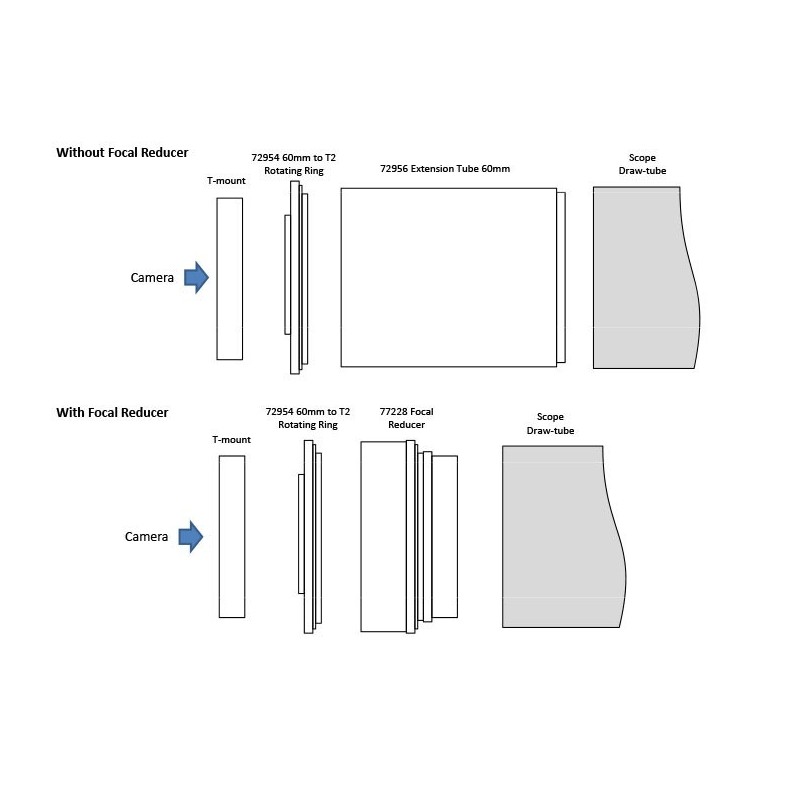 Anillo Vixen 60 mm con adaptador de... Anillo Vixen 60 mm con adaptador de...