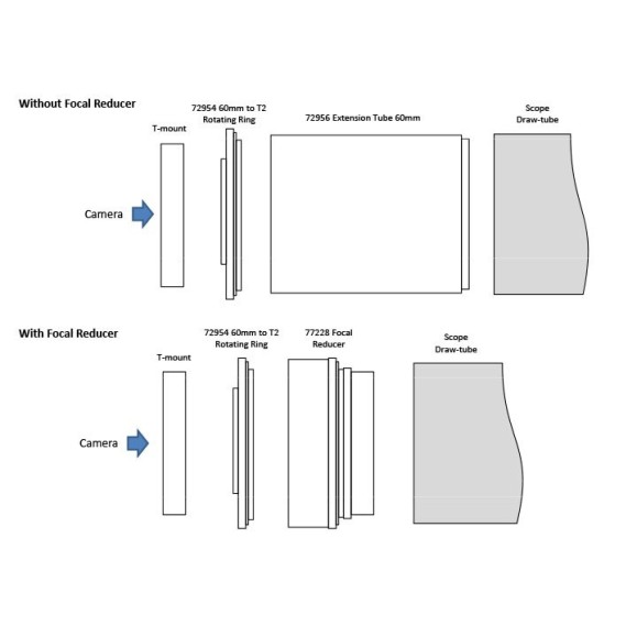 Anillo Vixen 60 mm con adaptador de rosca en T