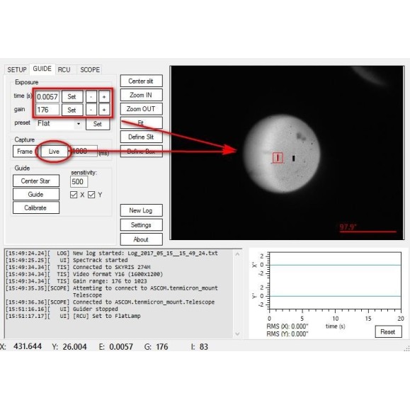 SpecTrack, software de autoguiado para Espectroscopía