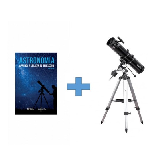 Telescopio Reflector Newton Skywatcher 130/900 EQ2 con libro para aprender uso telescopio
