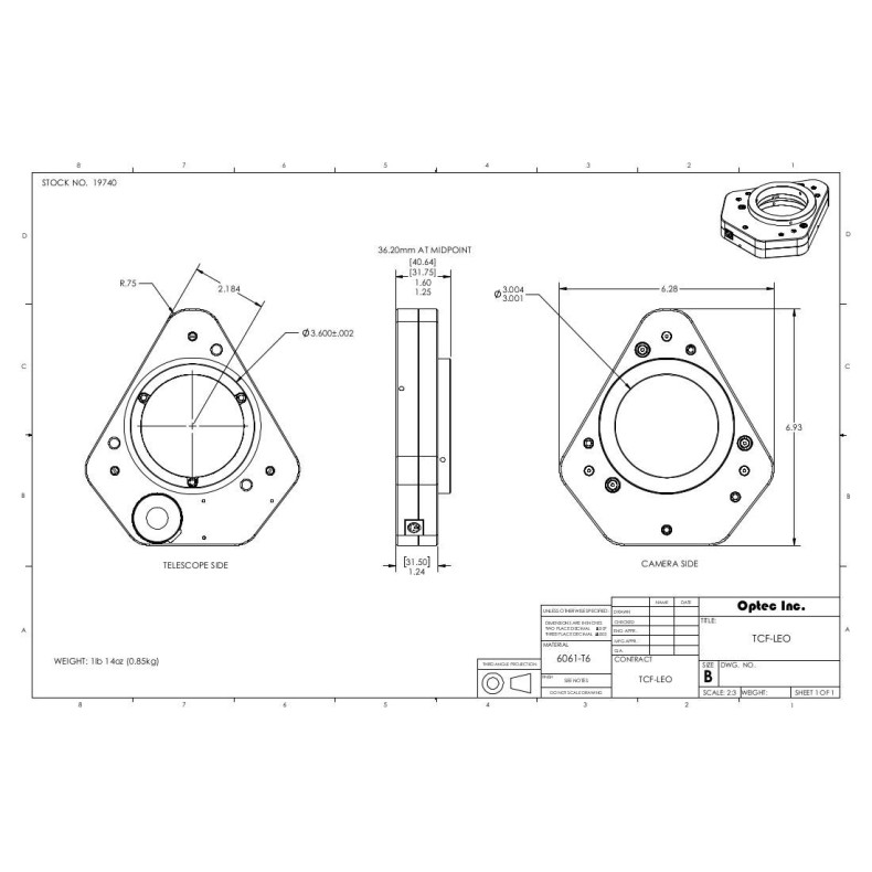 Enfocador de perfil bajo Optec TCF-Leo