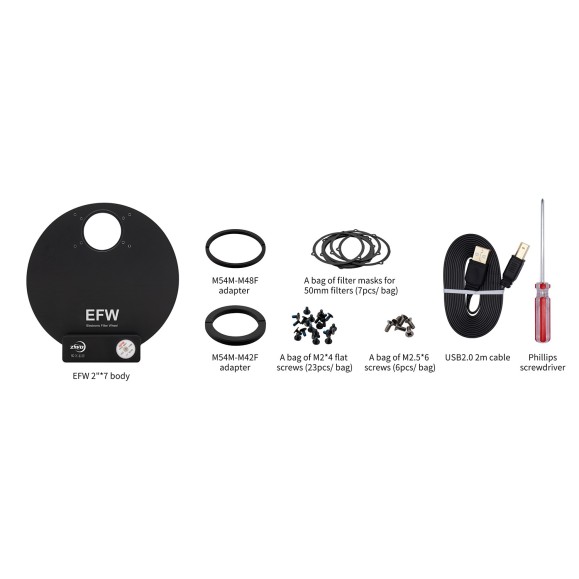 Rueda portafiltros EFW ZWO 7 posiciones 7x50.8mm (2”)