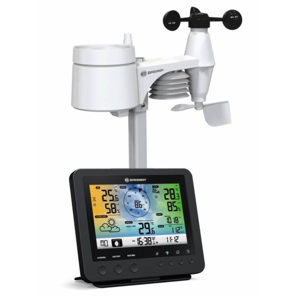 Centro meteo BRESSER negro Sensor Profesional 5-en-1 Wifi pantalla color