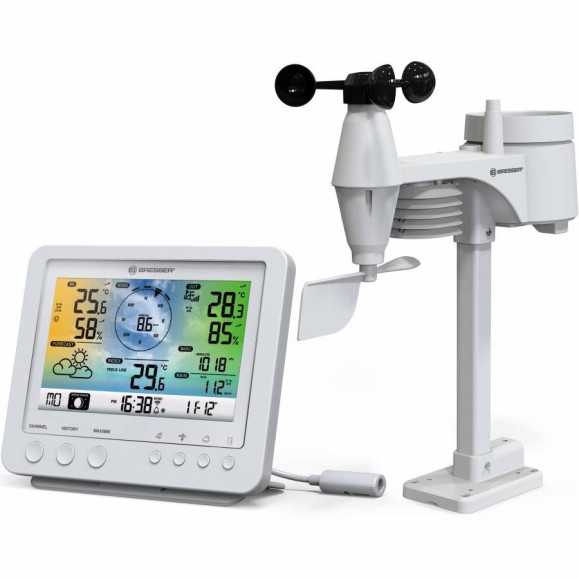 Centro meteo BRESSER blanco Sensor Profesional 5-en-1 Wifi pantalla color