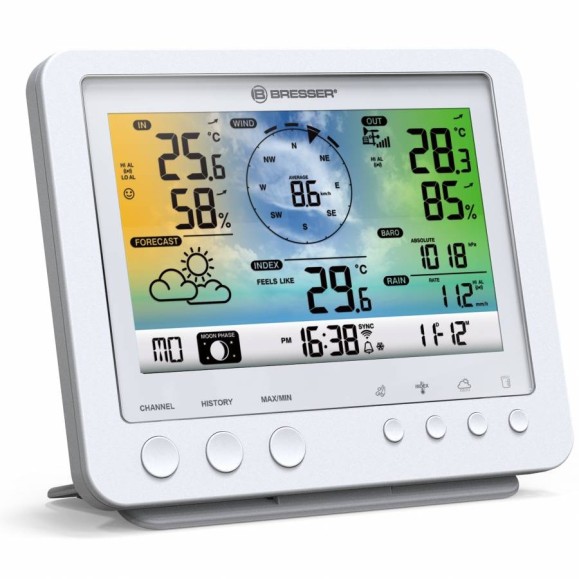 Centro meteo BRESSER blanco Sensor Profesional 5-en-1 Wifi pantalla color