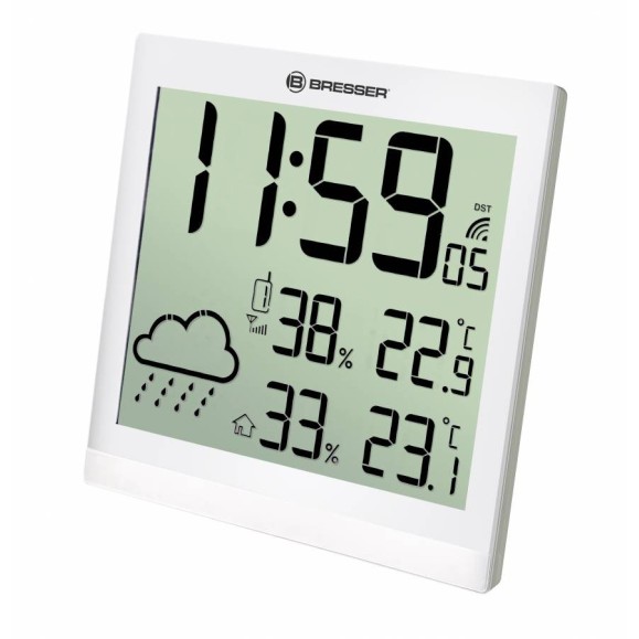Reloj meteorológico BRESSER TemeoTrend JC LCD blanco