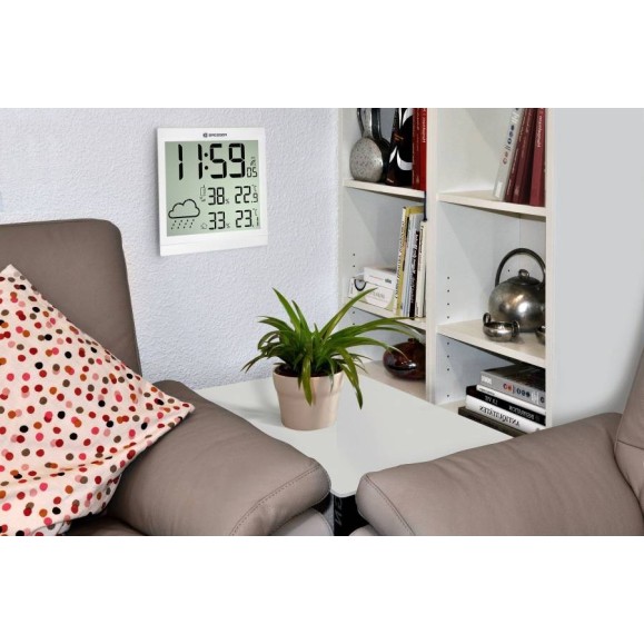 Reloj meteorológico BRESSER TemeoTrend JC LCD blanco