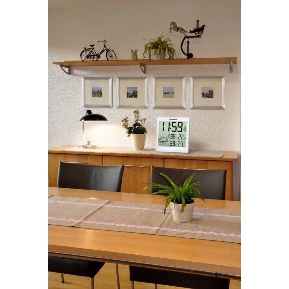 Reloj meteorológico BRESSER TemeoTrend JC LCD blanco