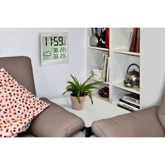 Reloj meteorológico BRESSER TemeoTrend JC LCD plateado