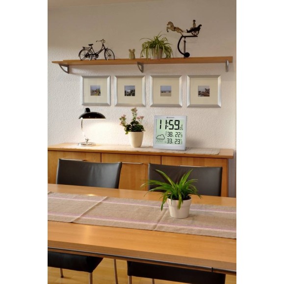 Reloj meteorológico BRESSER TemeoTrend JC LCD plateado