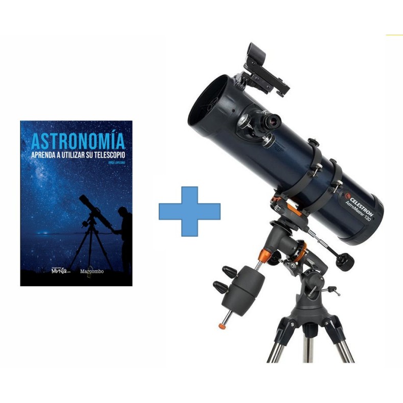 Comprar Telescopio Celestron AstroMaster 130 EQ con libro para aprender uso  telescopio Online