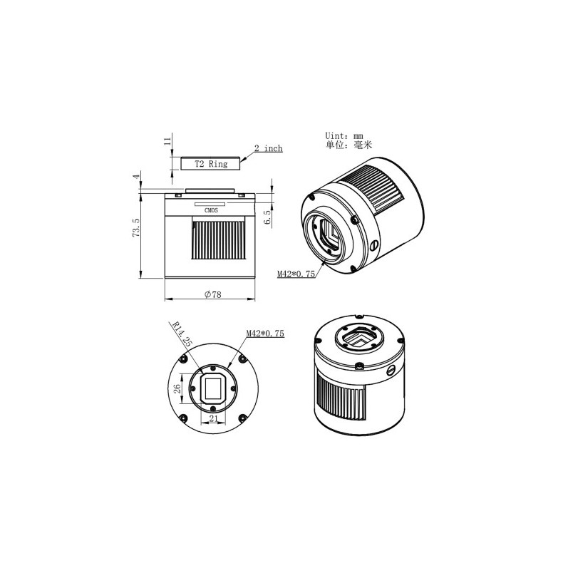 Cámara ZWO ASI294MM-PRO monócroma Cámara ZWO ASI294MM-PRO monócroma