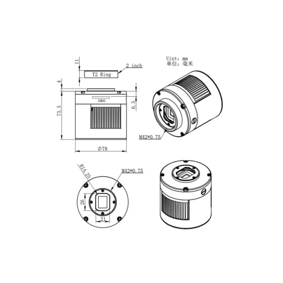 Cámara ZWO ASI294MM-PRO monócroma