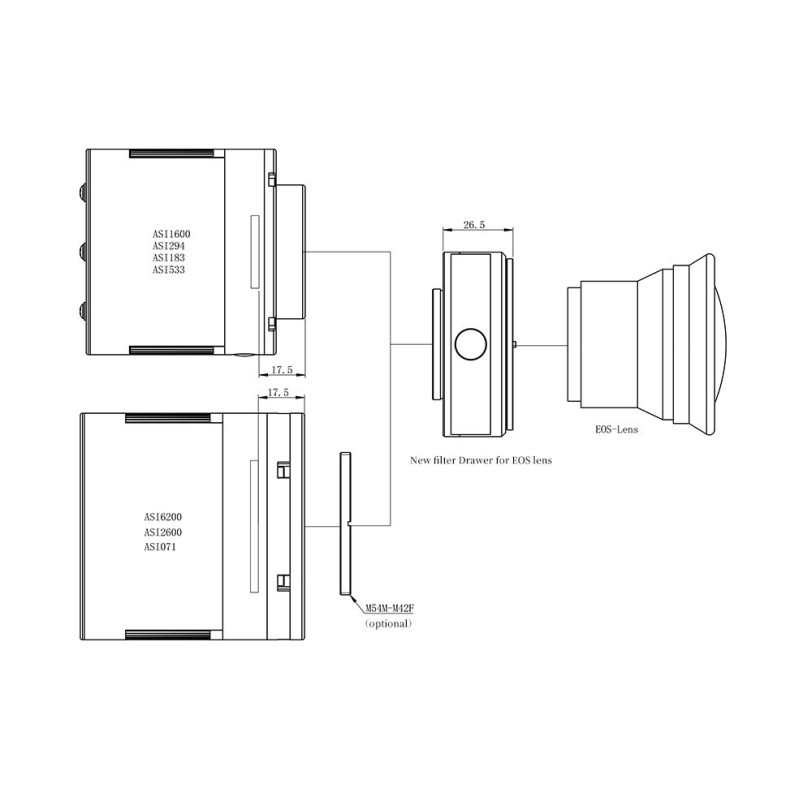 Cajetín portafiltros ZWO para... Cajetín portafiltros ZWO para...