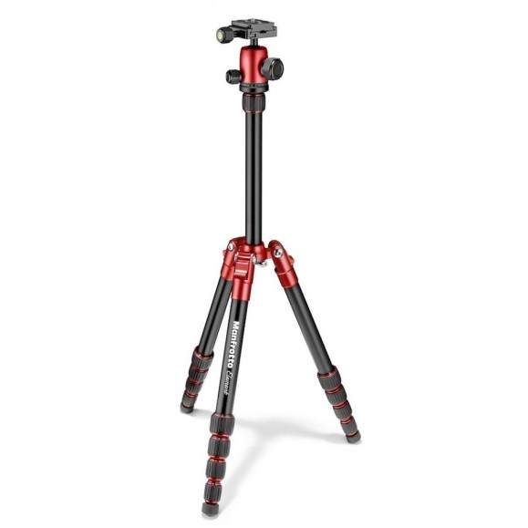 Tripode Element Manfrotto Traveller Pequeño Alumunio Rojo