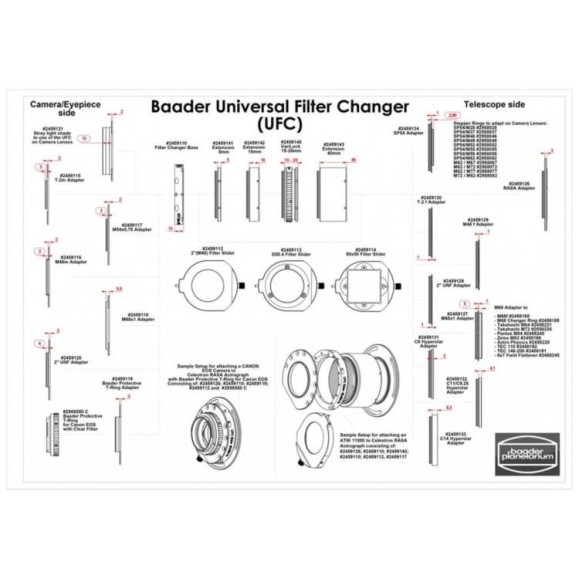Portafiltros deslizante UFC para filtros 50x50 mm² Baader Planetarium