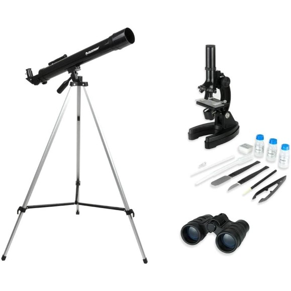 Kit Celestron con Telescopio, Microscopio y Binocular