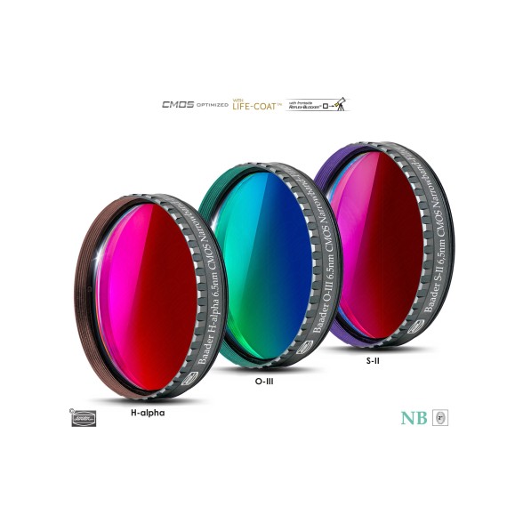 Set de filtros Baader Narrowband 6.5nm 2" optimizados para CMOS (H-alpha / O-III / S-II)