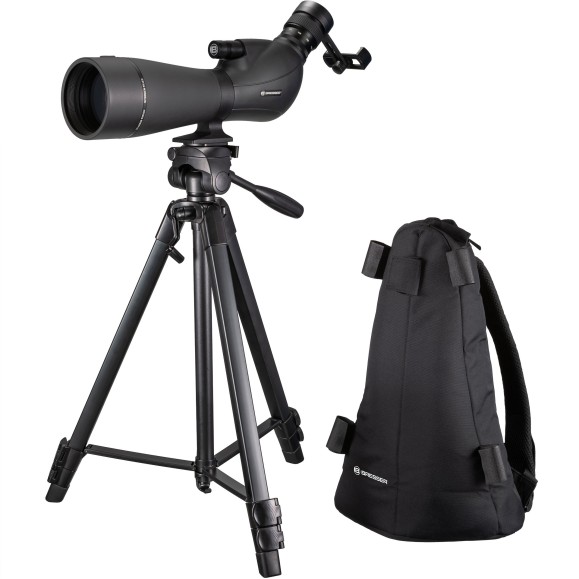 Kit telescopio terrestre BRESSER Spolux 20-60x80 con tripode, bolsa y adaptador smartphone
