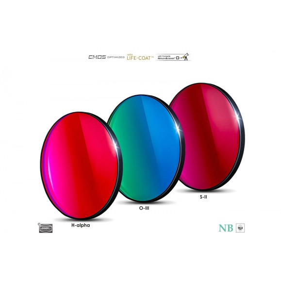 Set de 3 filtros Narrowband Ø 50,4 mm 6,5 nm CMOS Optimized de Baader Planetarium