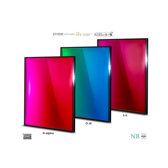 Set de 3 filtros Narrowband 65x65 mm 6,5 nm CMOS Optimized de Baader Planetarium