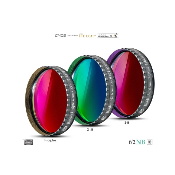 Set de filtros Baader Highspeed 6.5nm Ø 2" optimizados para CMOS (H-alpha / O-III / S-II)