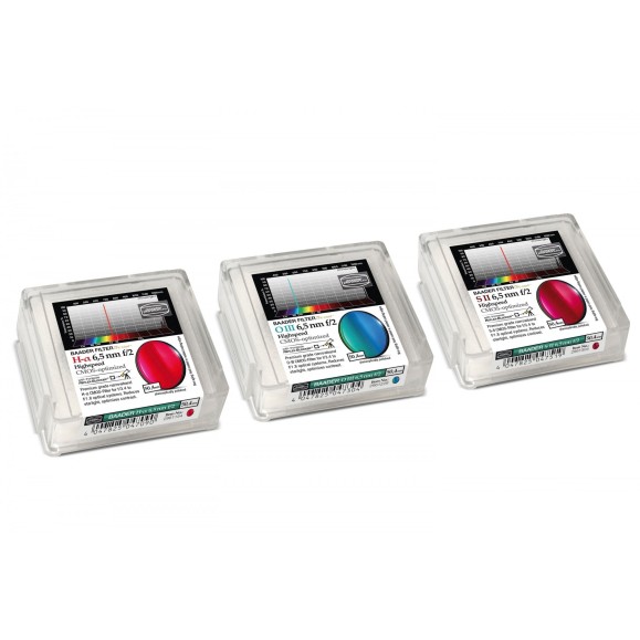Set de filtros Baader Highspeed 6.5nm Ø 50,4 mm optimizados para CMOS (H-alpha / O-III / S-II)