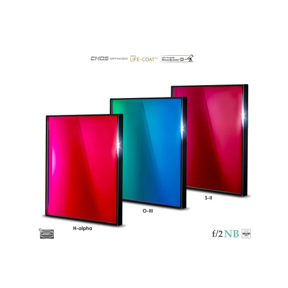 Set de filtros Baader Highspeed 6.5nm 50x50 mm optimizados para CMOS (H-alpha / O-III / S-II)