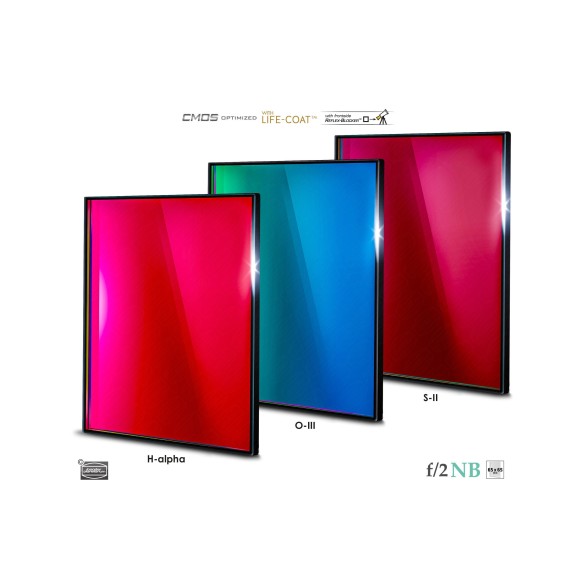 Set de filtros Baader Highspeed 6.5nm 65x65 mm optimizados para CMOS (H-alpha / O-III / S-II)