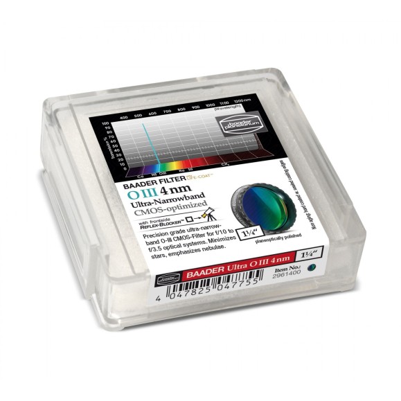 Filtro Baader O-III Ultra-Narrowband 4nm Ø 1¼" optimizado para CMOS