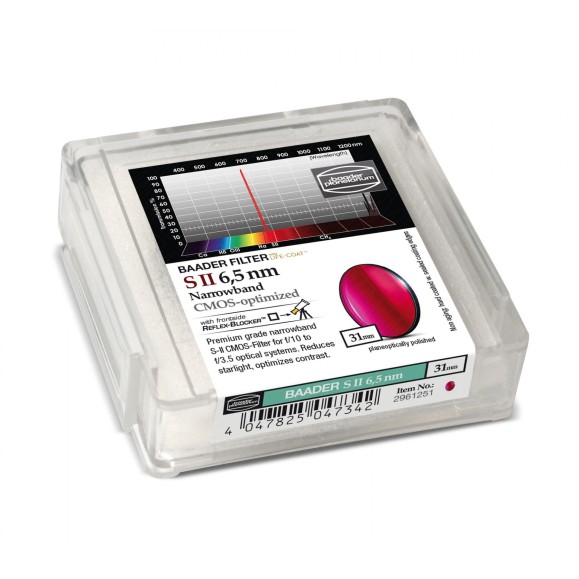 Filtro Baader S-II Narrowband 6,5nm Ø 31 mm optimizado para CMOS