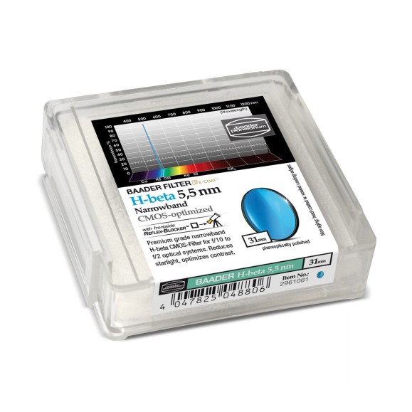 Filtros Baader H-Beta Narrowband 5.5nm Ø 31 mm optimizados para CMOS
