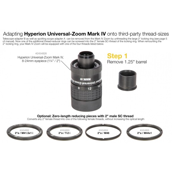 Adaptador Ø 2" a M48 Hyperion Zoom de Baader Planetarium