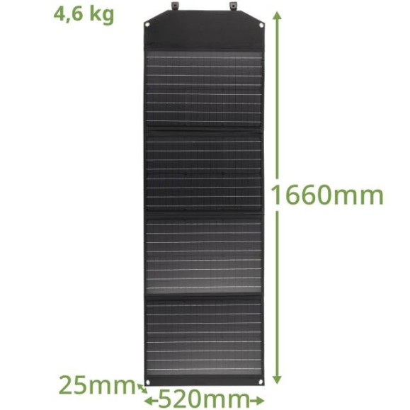 Panel solar portátil Bresser de 120W con salida USB y DC