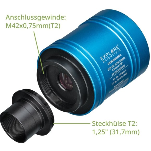Cámara y guía planetaria y de cielo profundo 8,3 MP EXPLORE SCIENTIFIC 4K  II