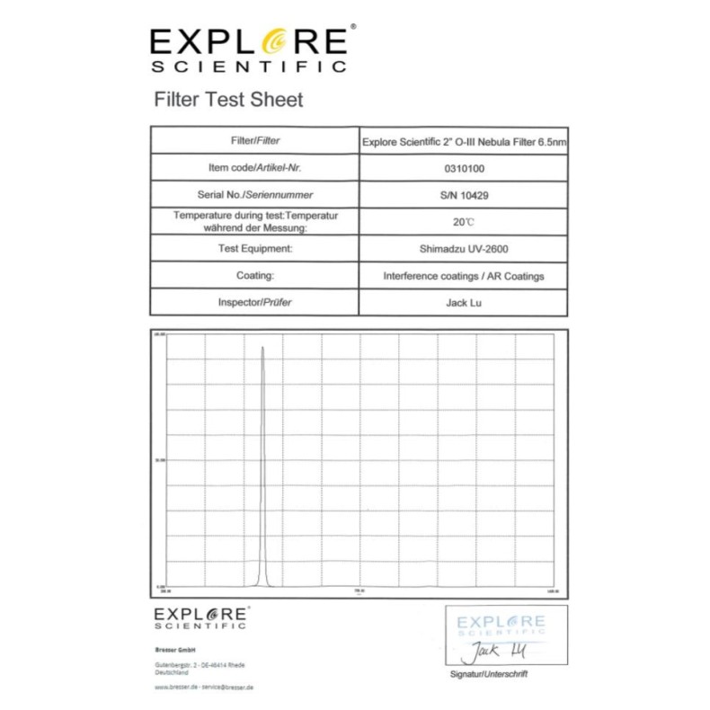 Filtro EXPLORE SCIENTIFIC Banda...