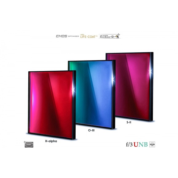 Set de 3 filtros BAADER Ultra-HighSpeed 3.5 / 4NM F/3 en 50x50mm optimizados para CMOS (H-Alpha/ O-III / S-II)