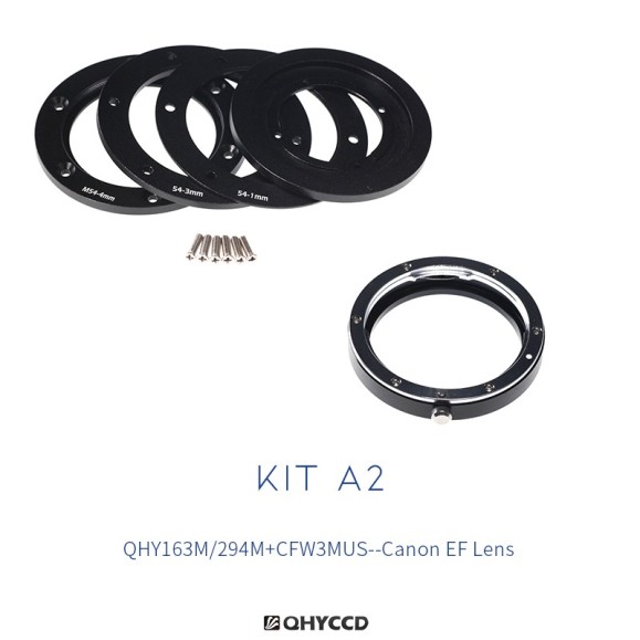 Kit de adaptadores QHY Combo A2 para cámaras QHY 294M / QHY 163M