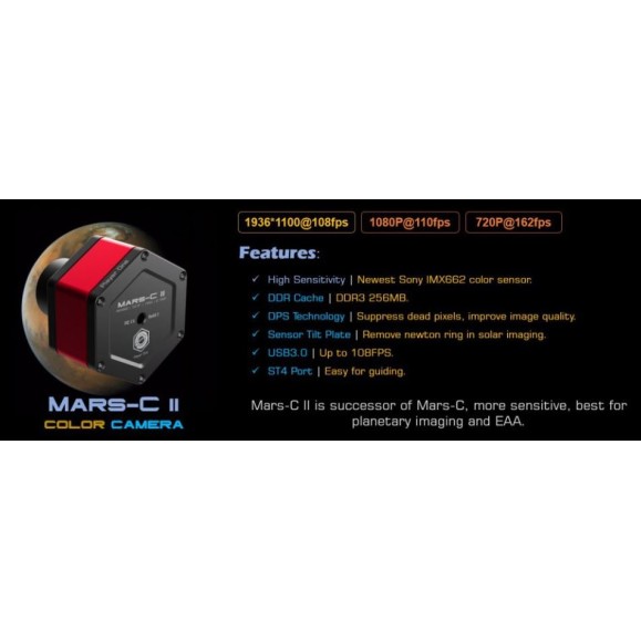 Cámara planetaria PLAYER ONE Mars-C II USB3.0 Color (IMX662)