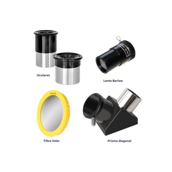 Telescopio Bresser Skylux con Soporte para Smartphone y Filtro Solar