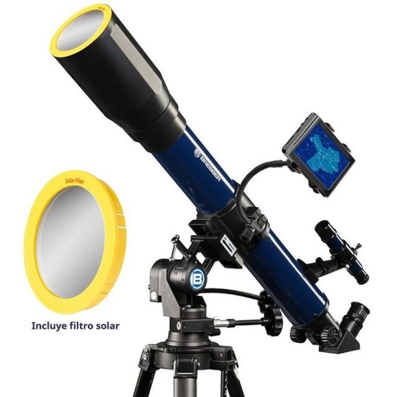 Telescopio Bresser Skylux con Soporte para Smartphone y Filtro Solar