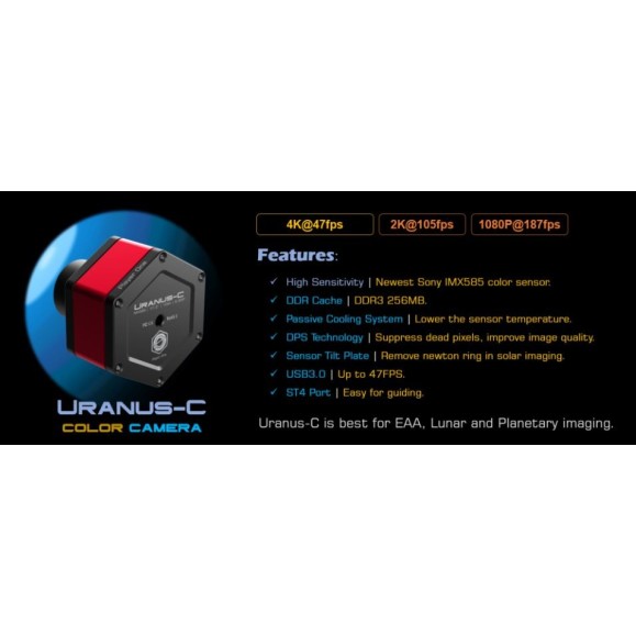 Cámara Planetaria Player One a color Uranus-C USB3.0 (IMX585)