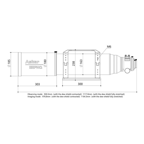 Tubo Astrógrafo Askar 151PHQ Flatfield APO