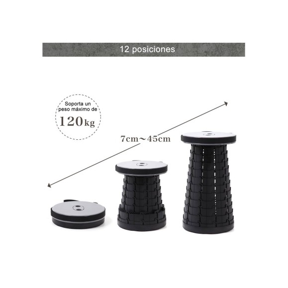Taburete plegable Mini Max Stool Negro