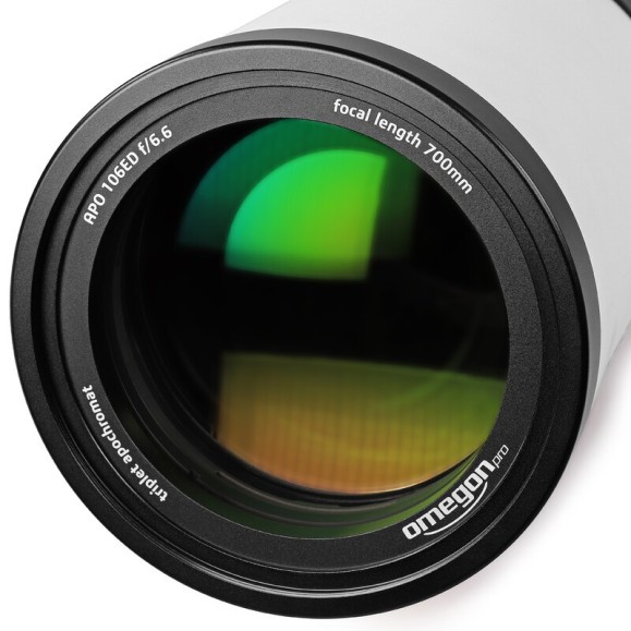 Tubo refractor apocromático Omegon Pro AP 106/700 Triplete ED FCD-100