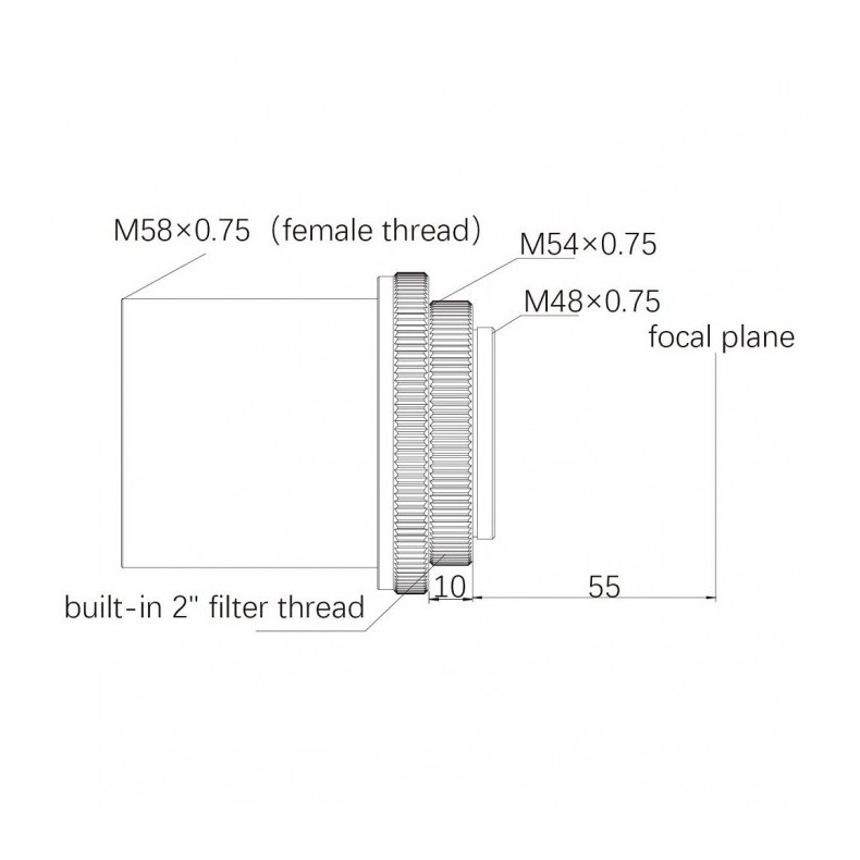 Reductor aplanador ZWO 0,75x PARA FF65